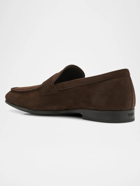 Tod\'s Men Moccasino Suede Penny Loafer in Dark Brown main image 6